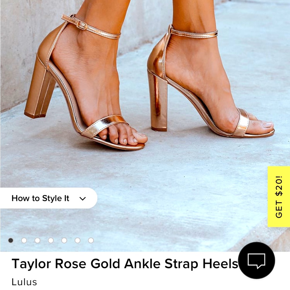 Brand New Never Worn- Lulus Taylor Rose Gold Heels Size 9.